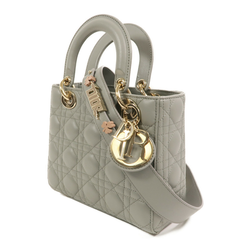 Dior 羊皮皮革Small Lady Dior My ABCDior Bag手挽肩背兩用袋-2