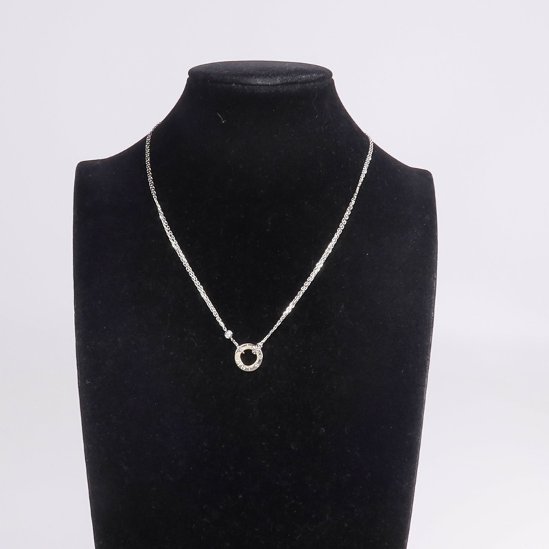 CARTIER 18K白金Love Necklace 2 Diamonds鑽石項鍊-8