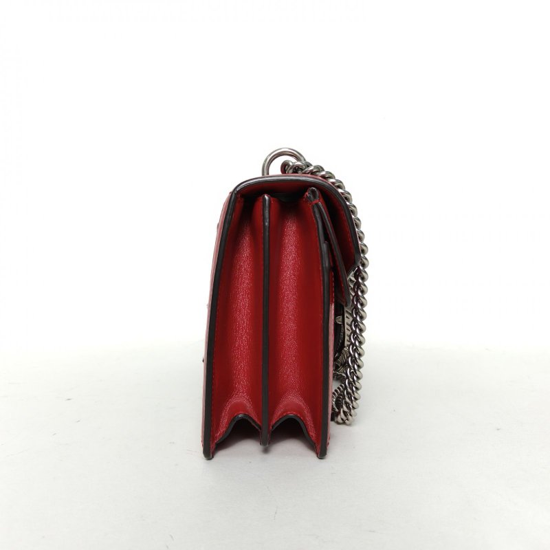 GUCCI Dionysus酒神中號28黑白牛皮銀扣毛呢肩背包-1