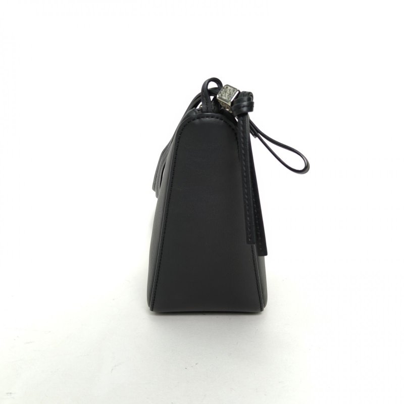 LOEWE HammockHobo浮雕字謎迷你黑色牛皮銀扣肩背包-3