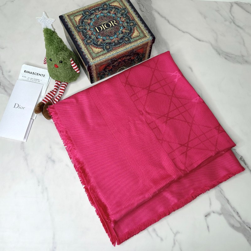 DIOR 真絲羊毛混紡披肩-0