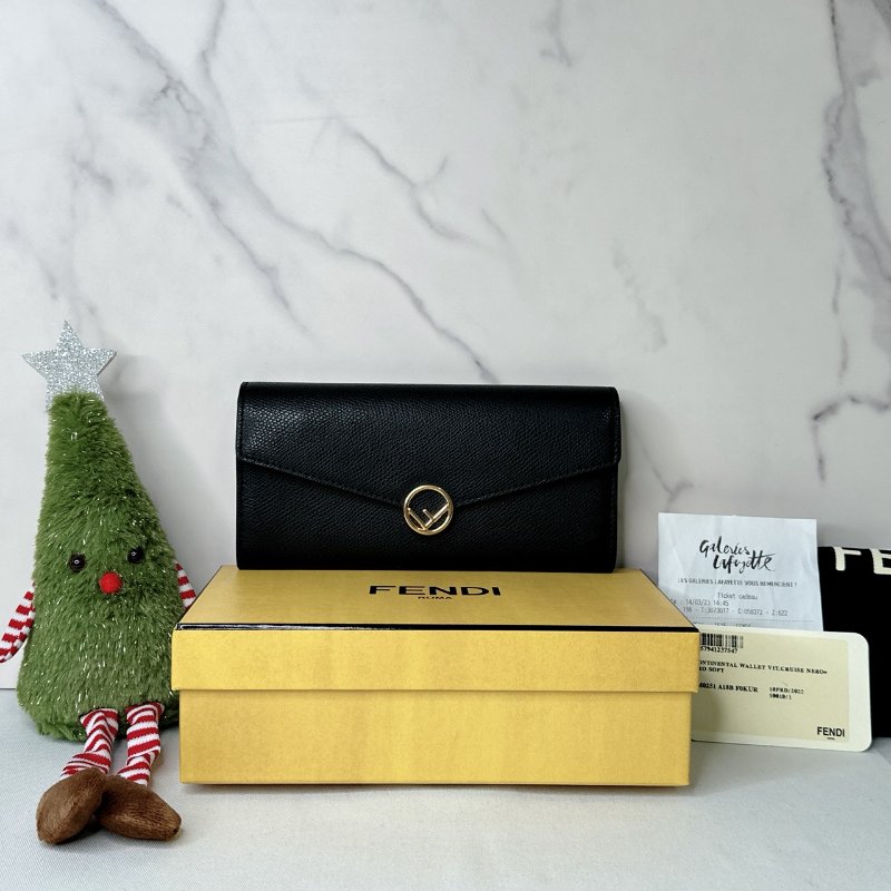 FENDI 圓扣信封長夾-0