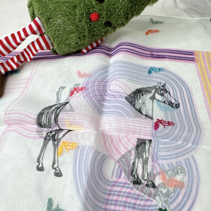 HERMES 全新Garde-Robe Pop輕薄絲巾-2