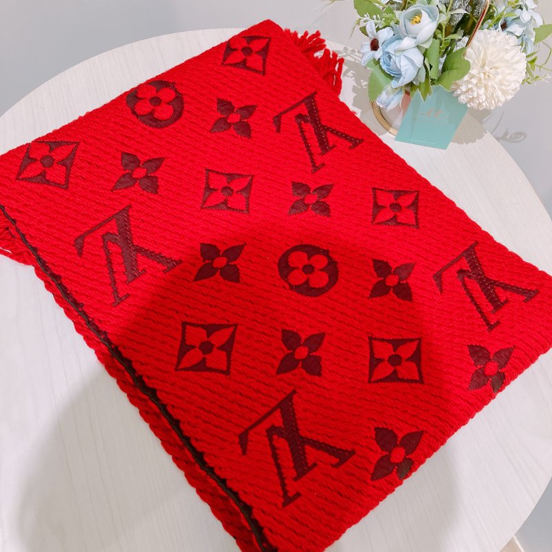 TK2005 Louis Vuitton  路易威登大花紋圍巾Wool Logomania Scarf Red 175 x 30cm-4