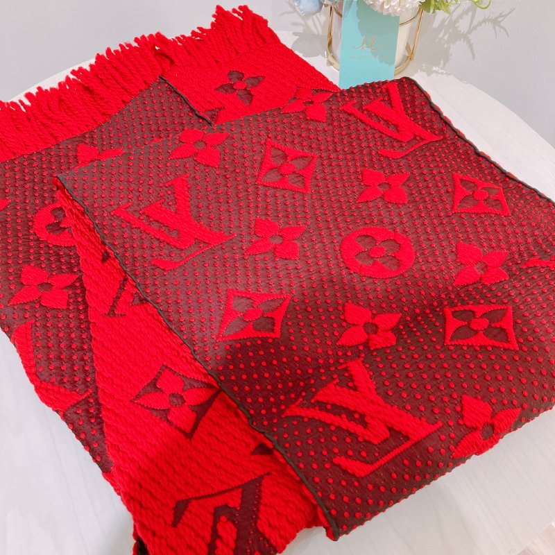 TK2005 Louis Vuitton  路易威登大花紋圍巾Wool Logomania Scarf Red 175 x 30cm-8