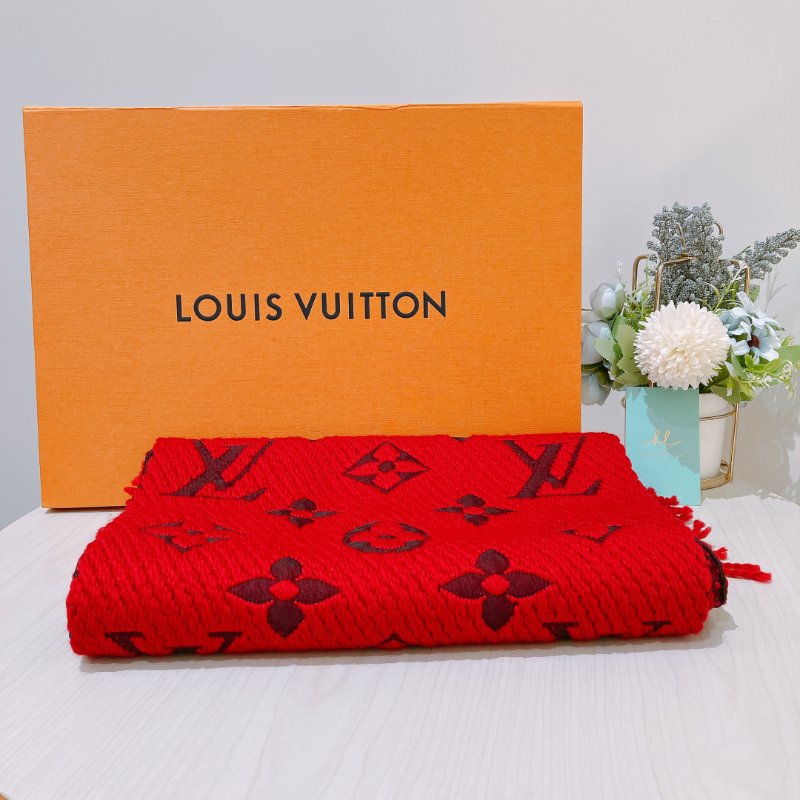TK2005 Louis Vuitton  路易威登大花紋圍巾Wool Logomania Scarf Red 175 x 30cm-9