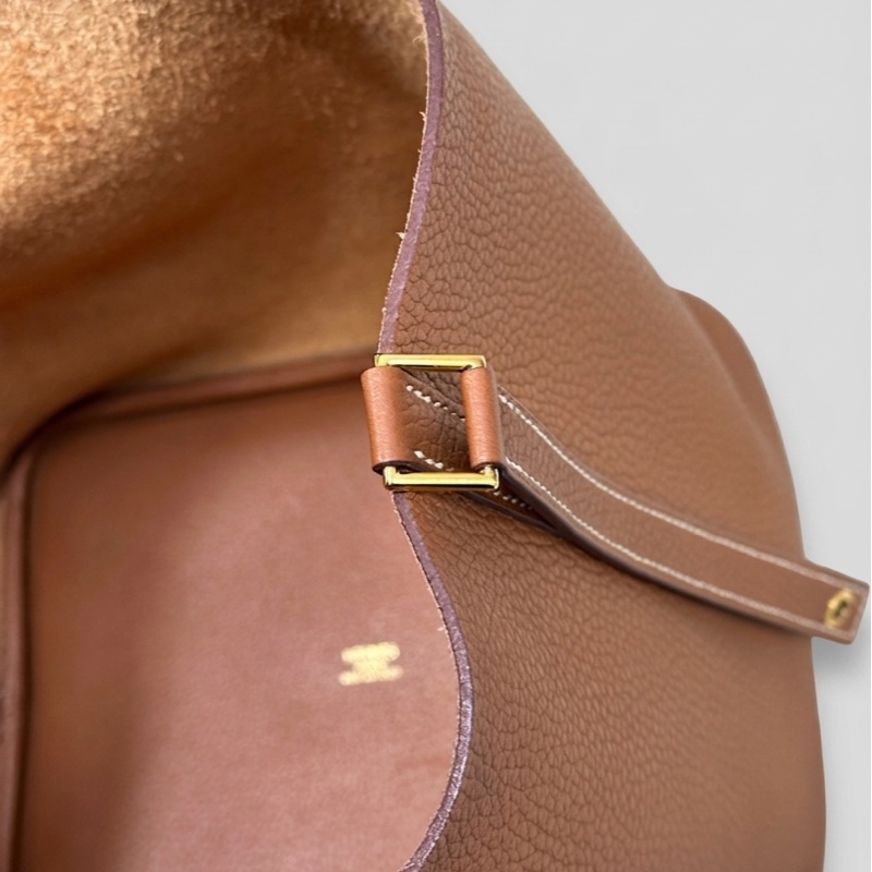 愛馬仕/Hermes Picotin Lock 金棕 牛皮金扣  尺寸：22×17×21cm  百年經典 D刻-10