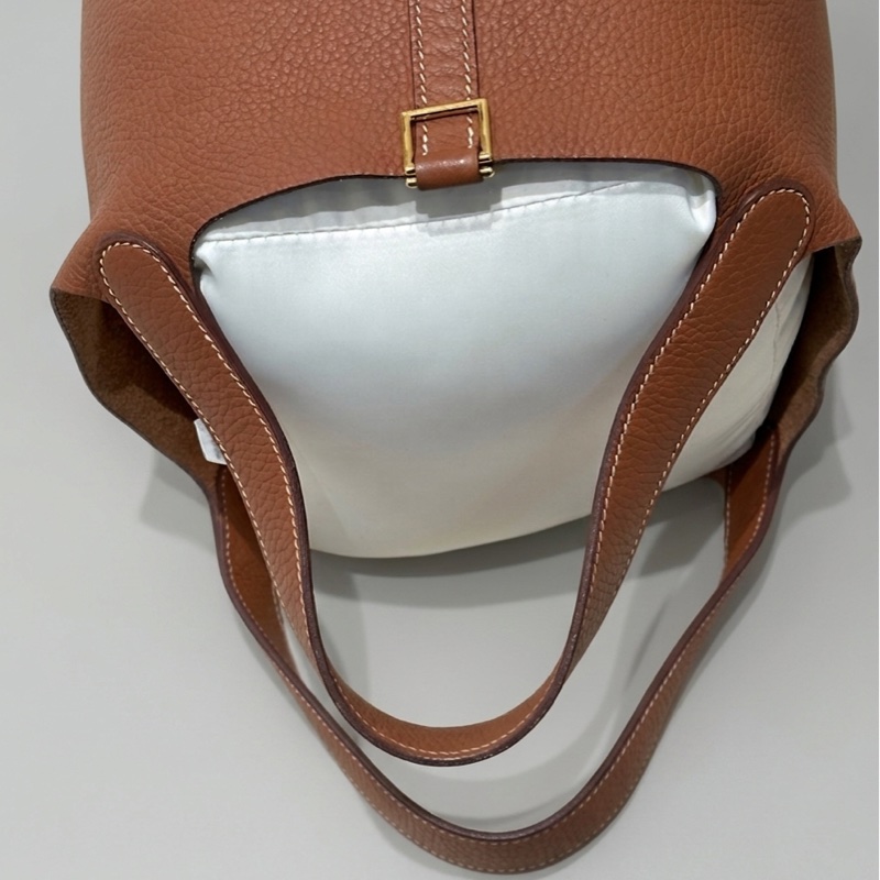 愛馬仕/Hermes Picotin Lock 金棕 牛皮金扣  尺寸：22×17×21cm  百年經典 D刻-12