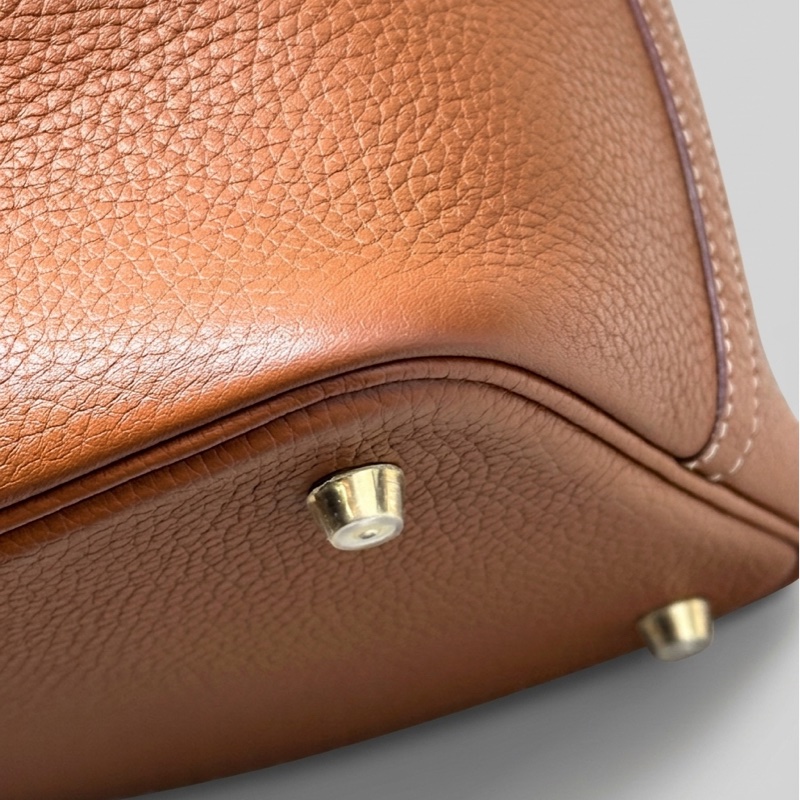 愛馬仕/Hermes Picotin Lock 金棕 牛皮金扣  尺寸：22×17×21cm  百年經典 D刻-15