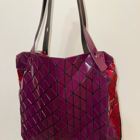 三宅一生Baobao 桃紅雙拼包