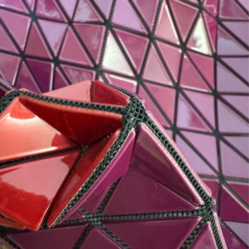 三宅一生Baobao 桃紅雙拼包-5