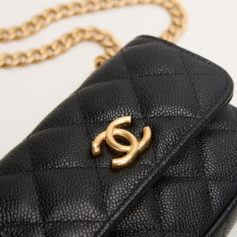 二手Chanel 愛心金球mini小包/黑金牛-12