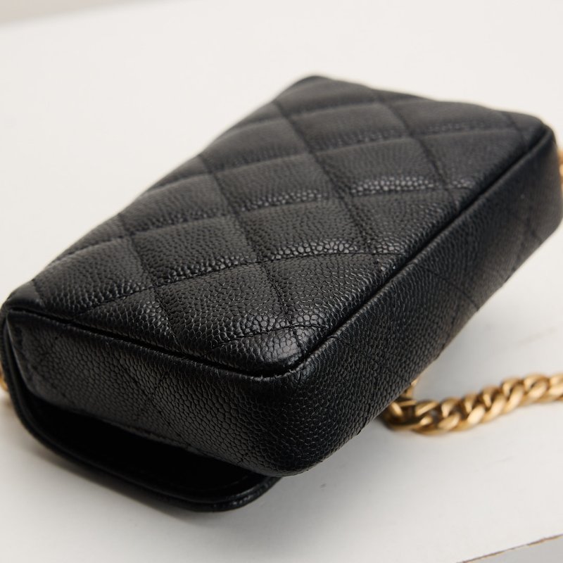 二手Chanel 愛心金球mini小包/黑金牛-14