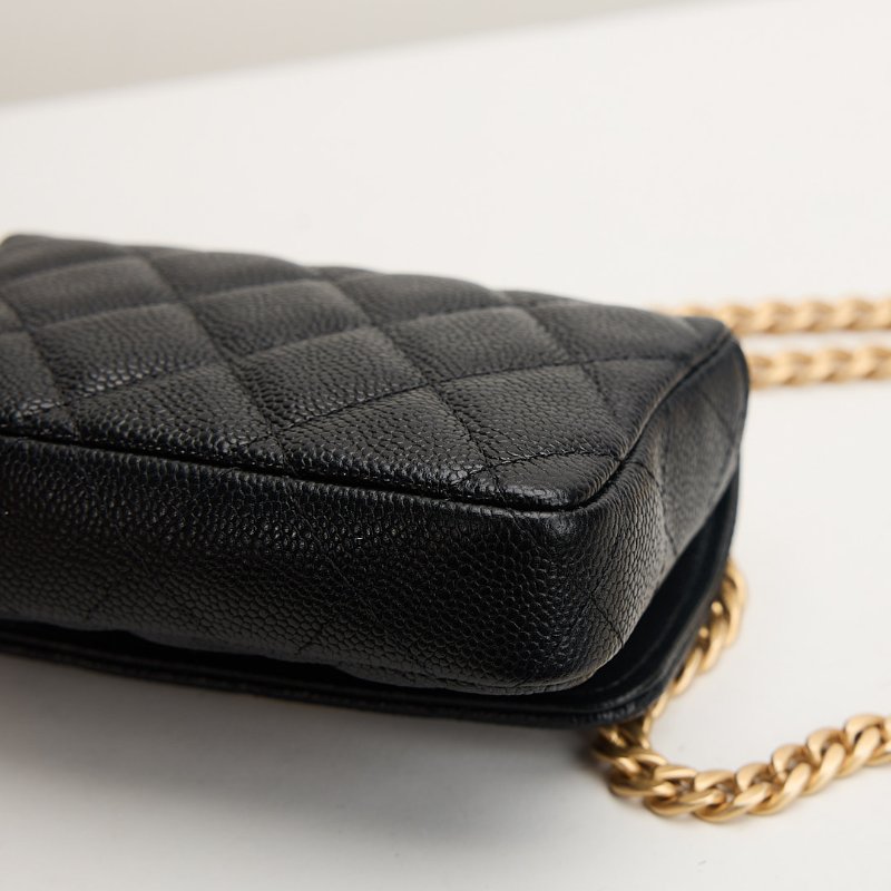 二手Chanel 愛心金球mini小包/黑金牛-15