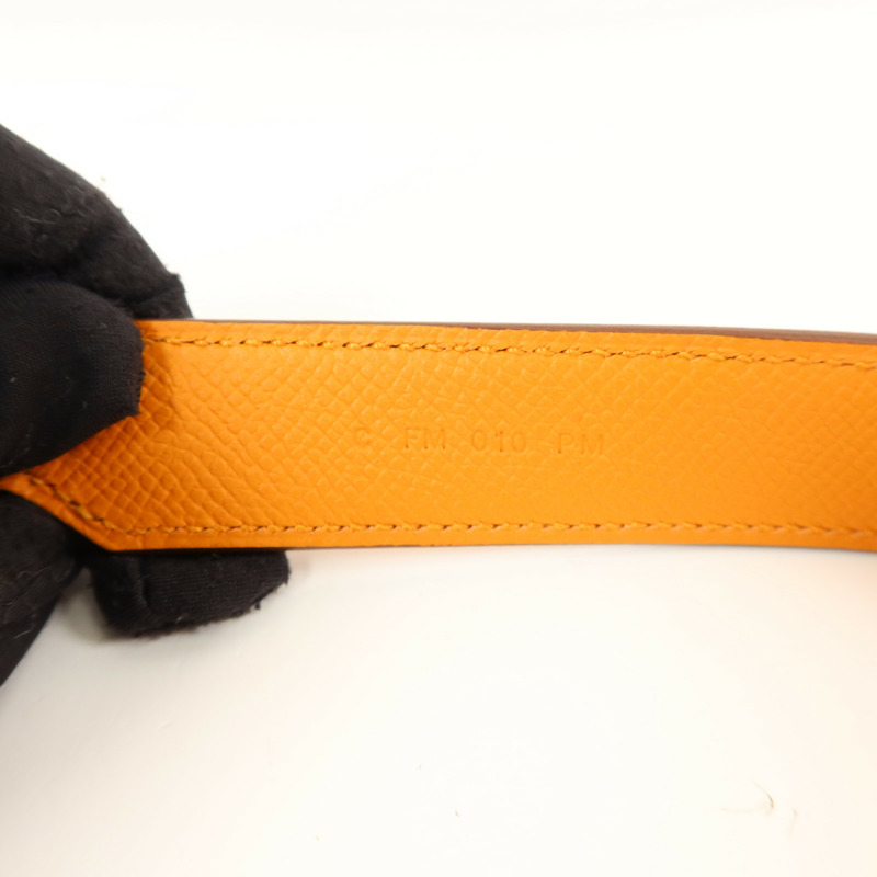 HERMES Epsom皮革Tressage Bag Strap肩背帶Orange-5