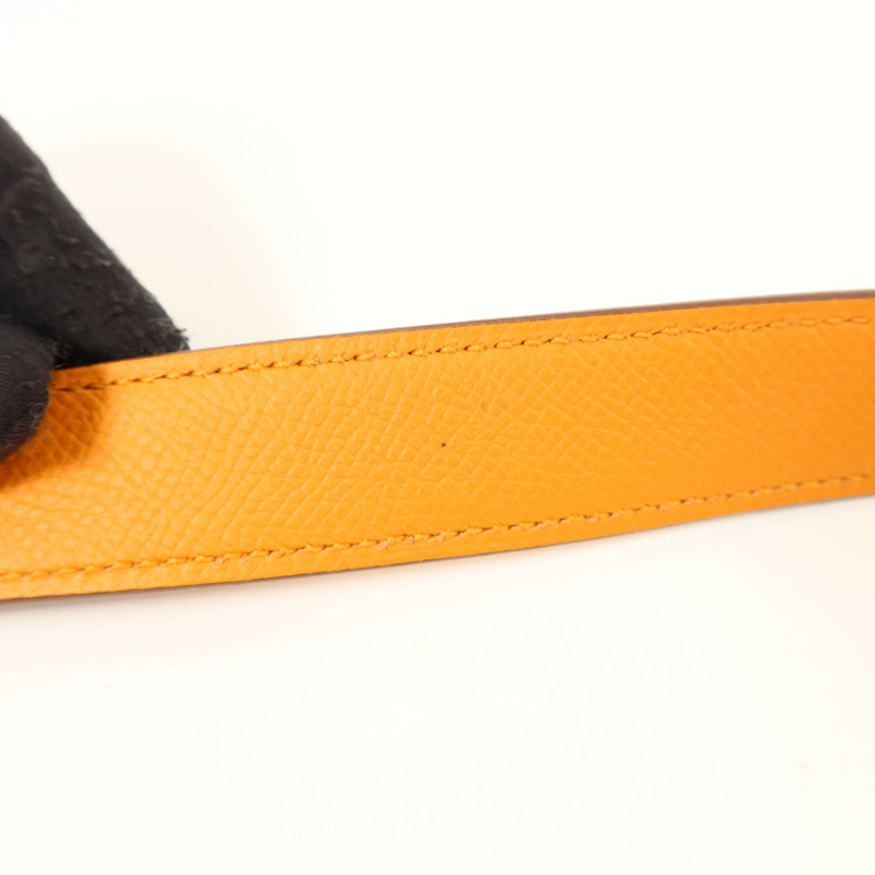HERMES Epsom皮革Tressage Bag Strap肩背帶Orange-8