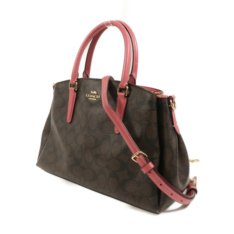 COACH 牛皮皮革2 Way Shoulder Bag手挽肩背兩用袋-2