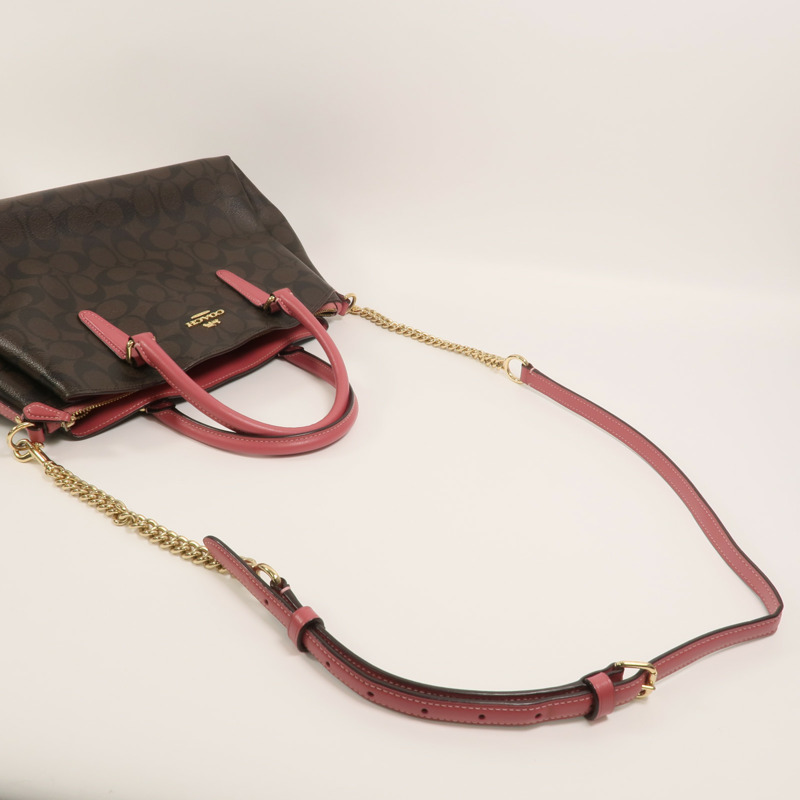 COACH 牛皮皮革2 Way Shoulder Bag手挽肩背兩用袋-6
