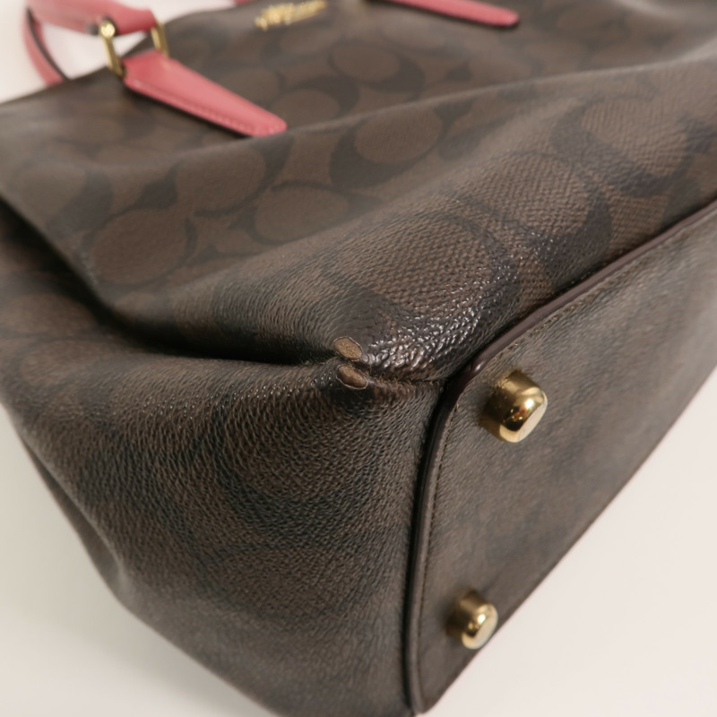 COACH 牛皮皮革2 Way Shoulder Bag手挽肩背兩用袋-8