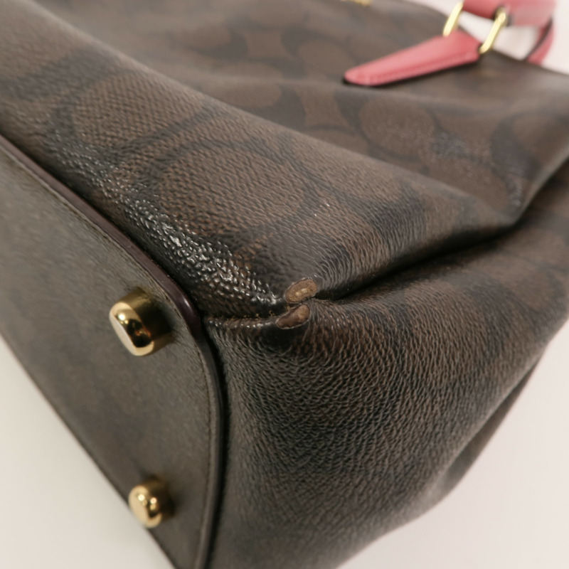 COACH 牛皮皮革2 Way Shoulder Bag手挽肩背兩用袋-9