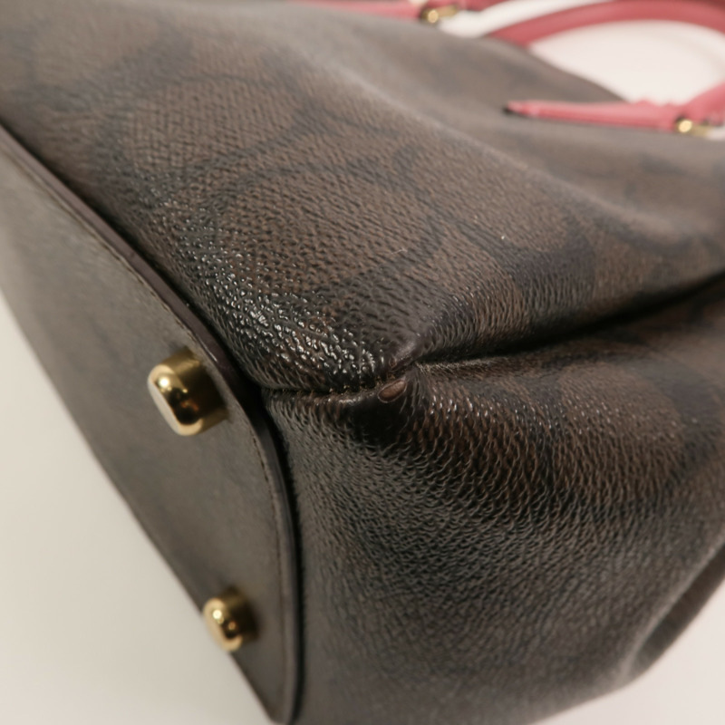 COACH 牛皮皮革2 Way Shoulder Bag手挽肩背兩用袋-10