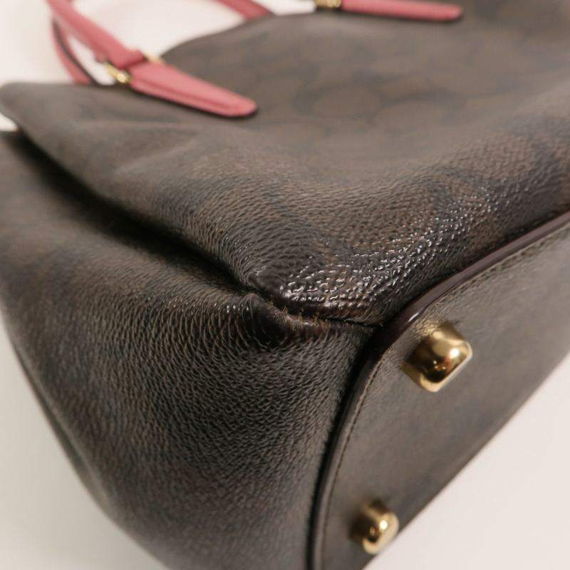 COACH 牛皮皮革2 Way Shoulder Bag手挽肩背兩用袋-11