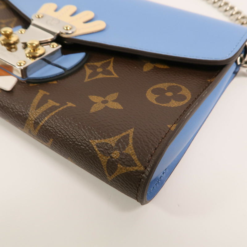 LOUIS VUITTON Monogram Tribal Mask Chain Wallet鏈帶肩背袋-11