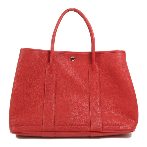 HERMES Country皮革Garden Party PM手挽袋Rouge Piment