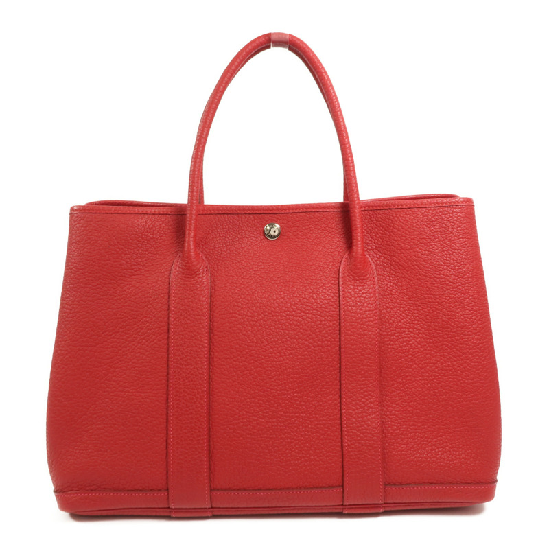 HERMES Country皮革Garden Party PM手挽袋Rouge Piment-1