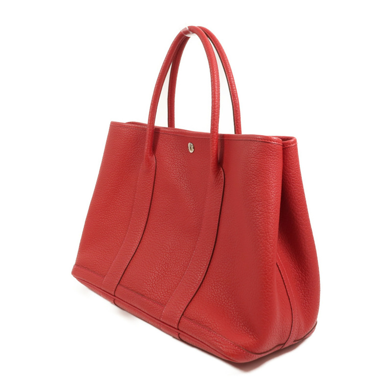 HERMES Country皮革Garden Party PM手挽袋Rouge Piment-2