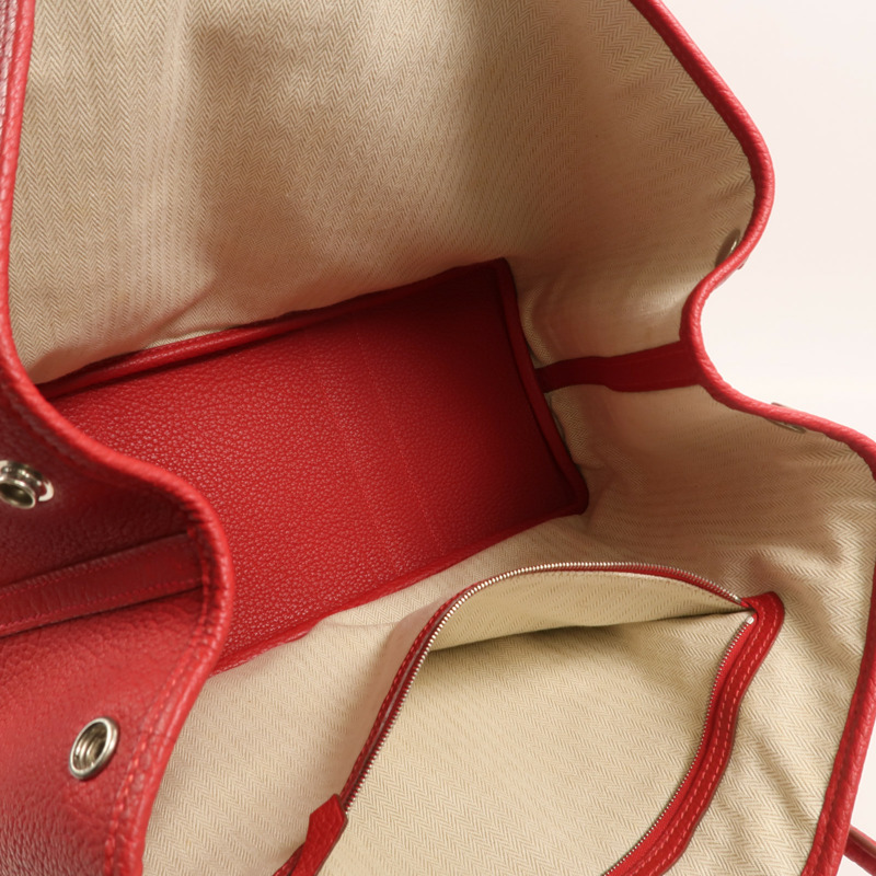 HERMES Country皮革Garden Party PM手挽袋Rouge Piment-4