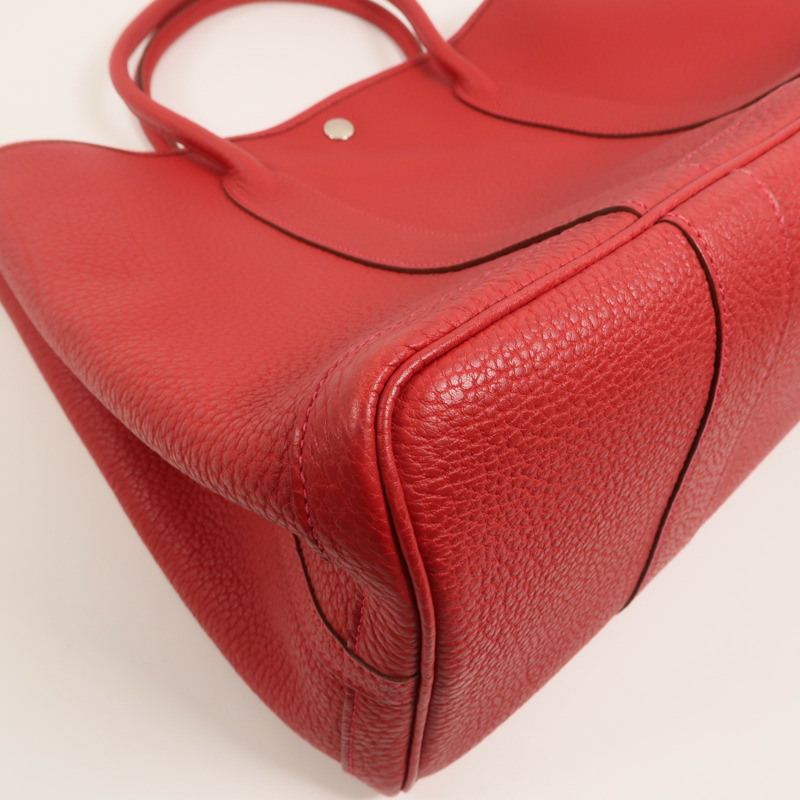 HERMES Country皮革Garden Party PM手挽袋Rouge Piment-9