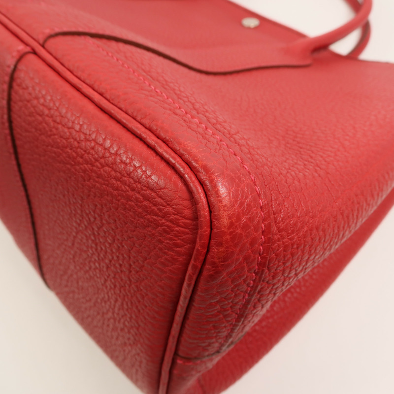 HERMES Country皮革Garden Party PM手挽袋Rouge Piment-11
