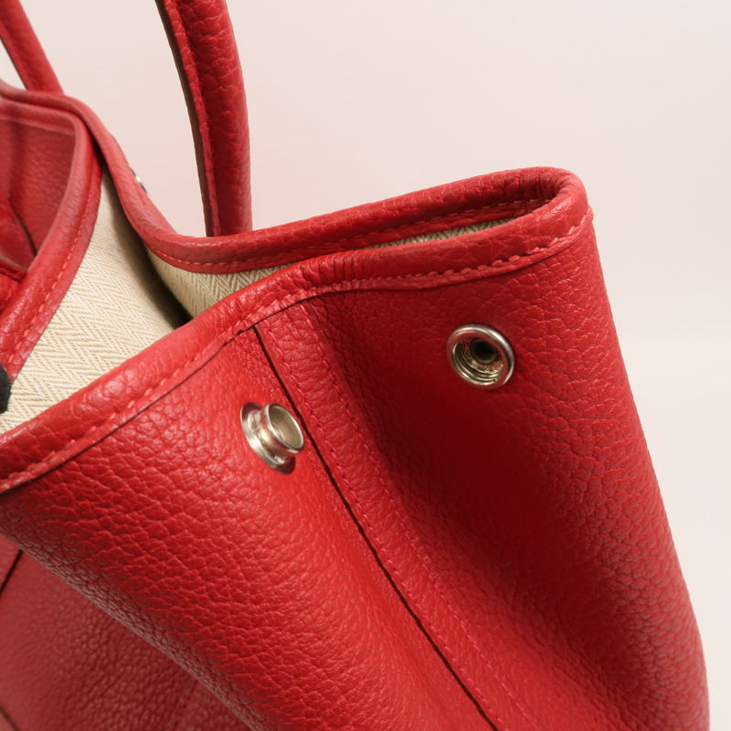 HERMES Country皮革Garden Party PM手挽袋Rouge Piment-13