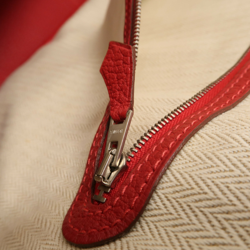 HERMES Country皮革Garden Party PM手挽袋Rouge Piment-14