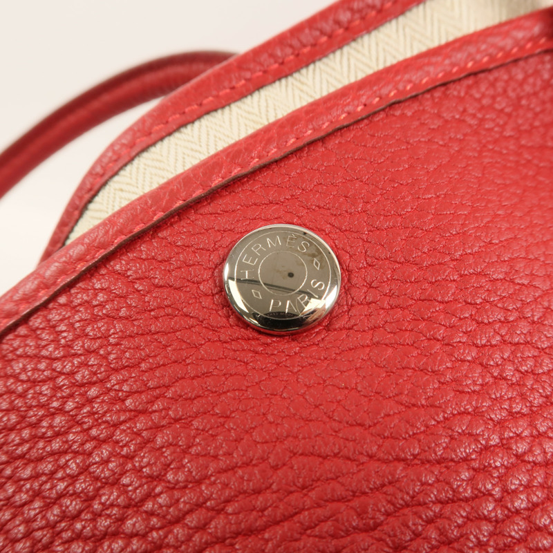 HERMES Country皮革Garden Party PM手挽袋Rouge Piment-15