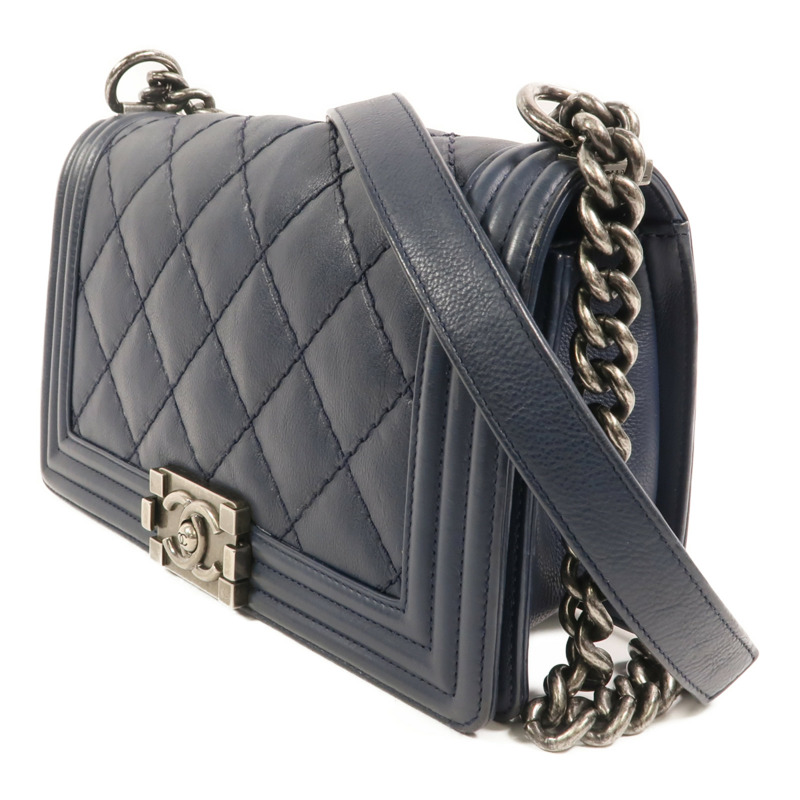 CHANEL 牛皮皮革Boy 25鏈帶肩背袋-2