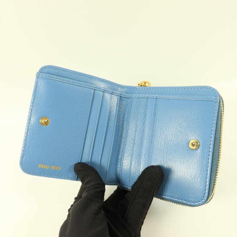 Miu Miu 羊皮皮革Compact Bifold Wallet錢包-4