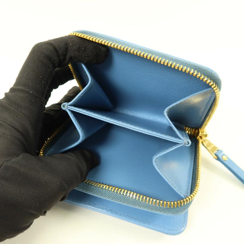 Miu Miu 羊皮皮革Compact Bifold Wallet錢包-6