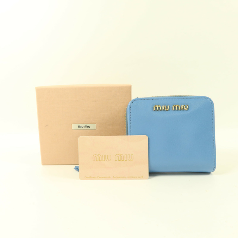 Miu Miu 羊皮皮革Compact Bifold Wallet錢包-9