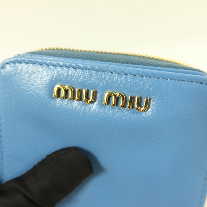 Miu Miu 羊皮皮革Compact Bifold Wallet錢包-10