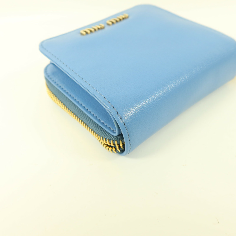 Miu Miu 羊皮皮革Compact Bifold Wallet錢包-13