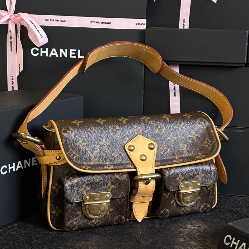 Louis Vuitton 路易威登 老花金扣單肩曼哈頓塞納河腋下單肩包 30cm×17cm-0