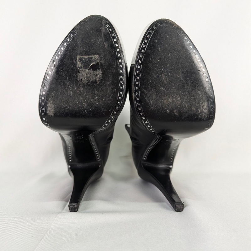 莉亞精品♡ CHANEL  銀頭側拉高跟鞋 #39 二手-5