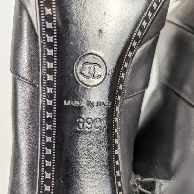 莉亞精品♡ CHANEL  銀頭側拉高跟鞋 #39 二手-7
