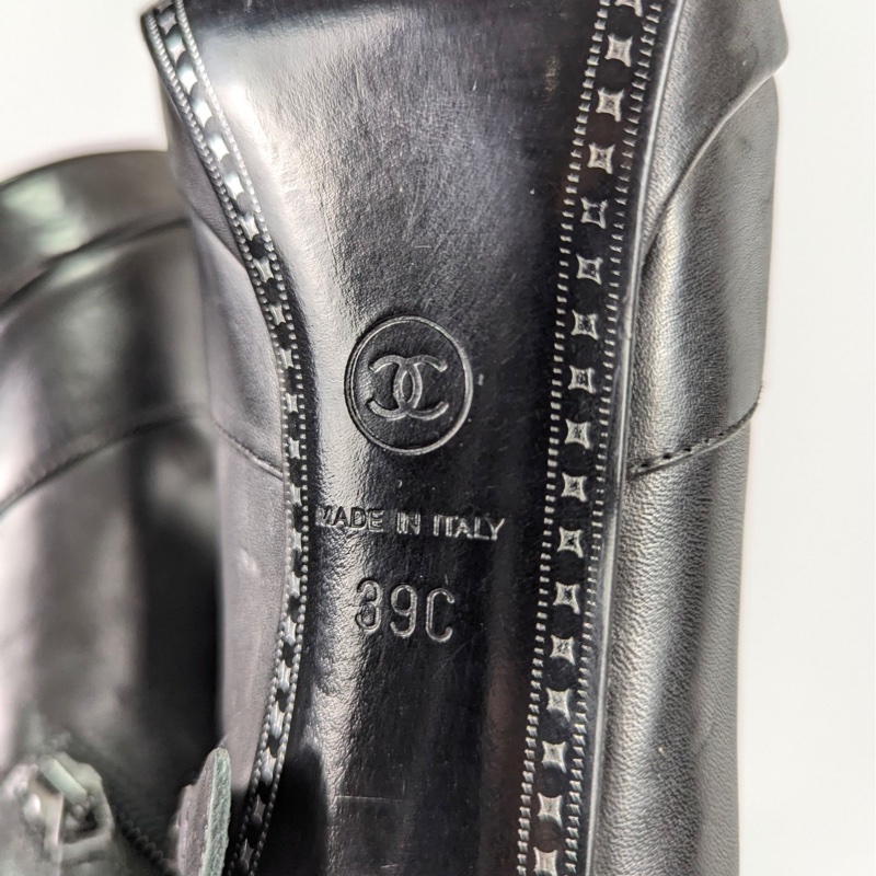 莉亞精品♡ CHANEL  銀頭側拉高跟鞋 #39 二手-8