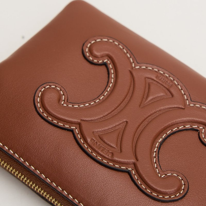 二手Celine 拉鍊鑰匙零錢包/棕-4