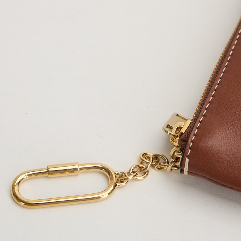 二手Celine 拉鍊鑰匙零錢包/棕-12