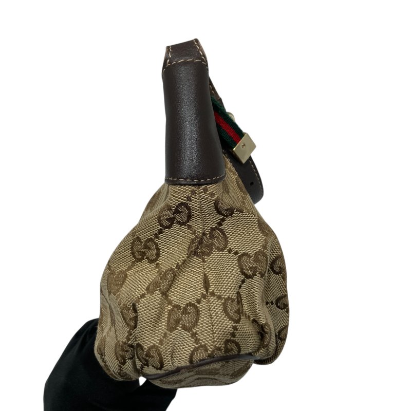 GUCCI 古馳 224093 GG帆布手提包 帆布 老花 棕色-4