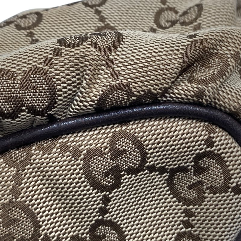 GUCCI 古馳 224093 GG帆布手提包 帆布 老花 棕色-6